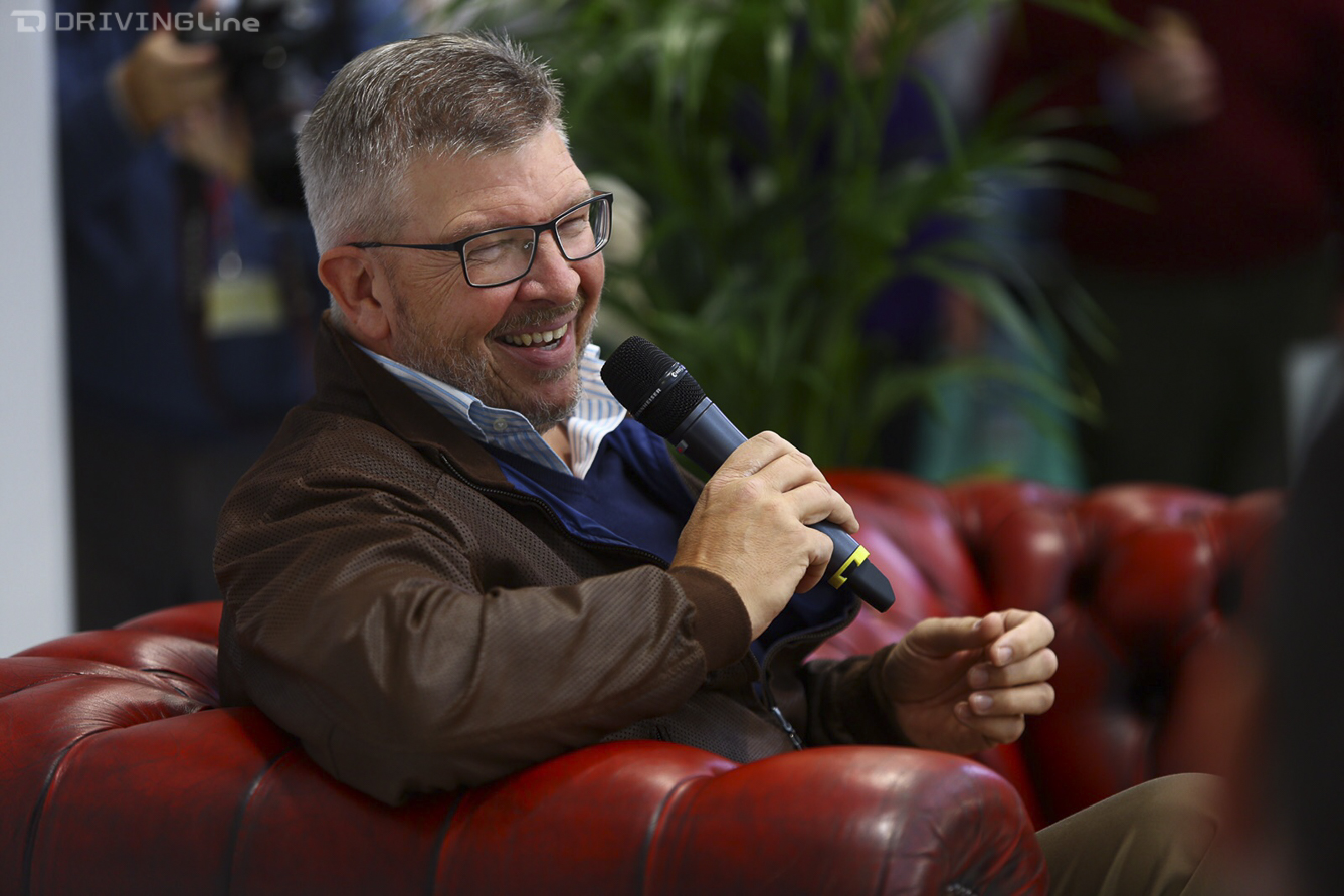 Ross Brawn being interviewed on the Live Stage